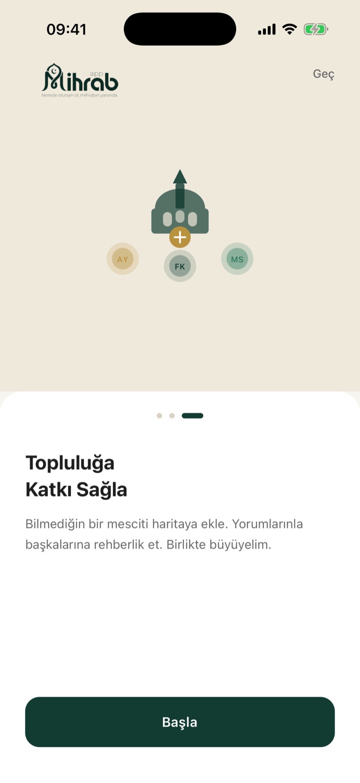 Mihrap tanıtım ekranı — topluluk katkısı
